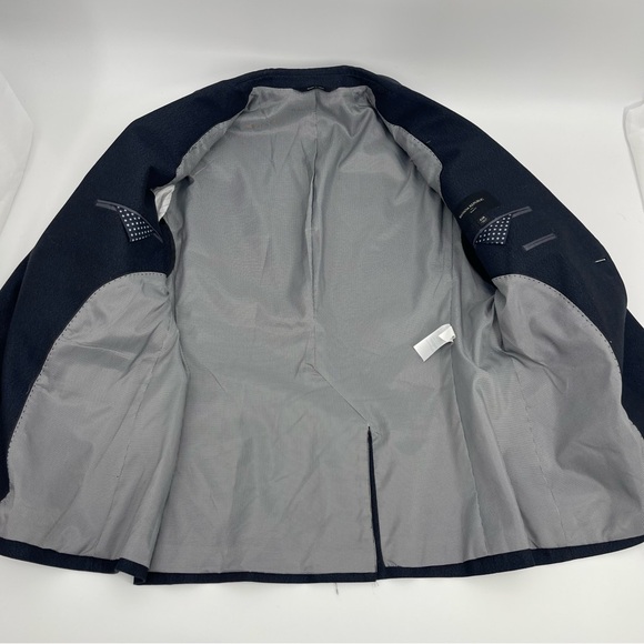 Banana Republic Mens Sport Coat Blazer Two Button Suit Jacket Blue 42R Slim Fit - Picture 4 of 12